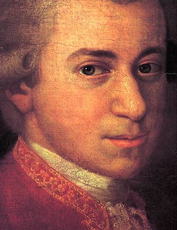 Mozart, about 1780. Detail of Mozart family po...