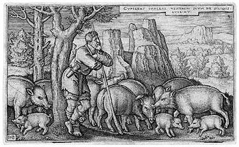 Hans Sebald Beham engraving of the parable of ...