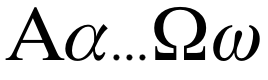 Greek alphabet alpha-omega