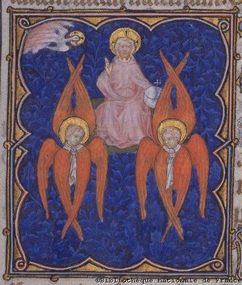 English: God surrounded by seraphim. From the ...