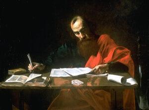 "Saint Paul Writing His Epistles" by Valentin de Boulogne. Imaginably, from Romans: "Do you scorn the riches of His mercy...?"