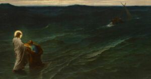 Detail from Jesus and Peter on the Water by Gustave Brion, 1863