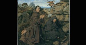 Saint Francis of Assisi Receiving the Stigmata Turin. Painting completed around 1428–1432, attributed to the Flemish artist Jan van Eyck. 