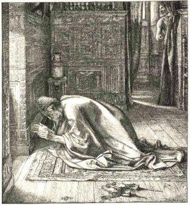 "Daniel's Prayer" (1865) by Sir Edward Poynter, from illustrations for Dalziel's Bible Gallery. "I Daniel prayed to my God"